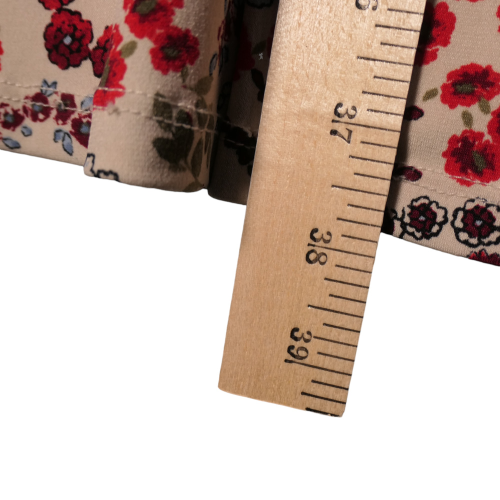 Cato Maxi Skirt Womens XS Red Ivory Floral Stretch Slinky Travel Pull On Boho - Picture 7 of 11